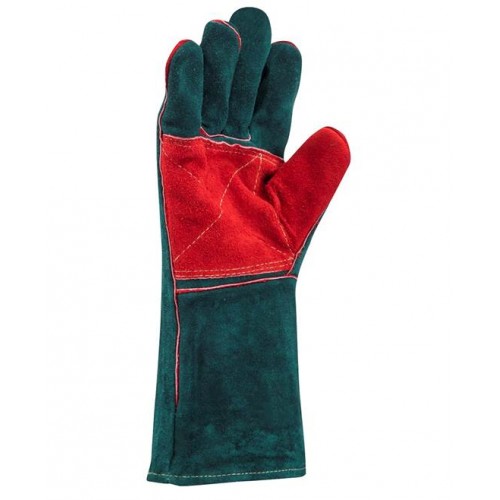 Kožené rukavice ARDON FLAME, zeleno-červená
